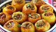 بطاطس لحمه مفرومه فرن