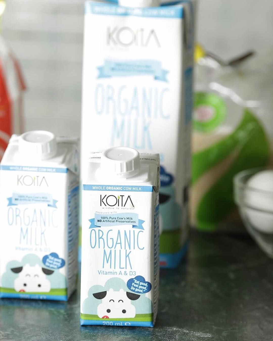 From the beginning, Amaluna used and continues to use Organic Milk in all our cakes
Why Cows are not given any hormones and are only grass fed. These happy cows produce less milk which has more antioxidants, Omega3, and Vitamin E when compared to other cows. . The milk tastes slightly sweeter ✨. . Photo by the amazing @olamarriki . @koitafoods
#organic #organicmilk #koitamilk @koitafoods #betterforyou #healthyriyadh #naturalingredients #bakinglove