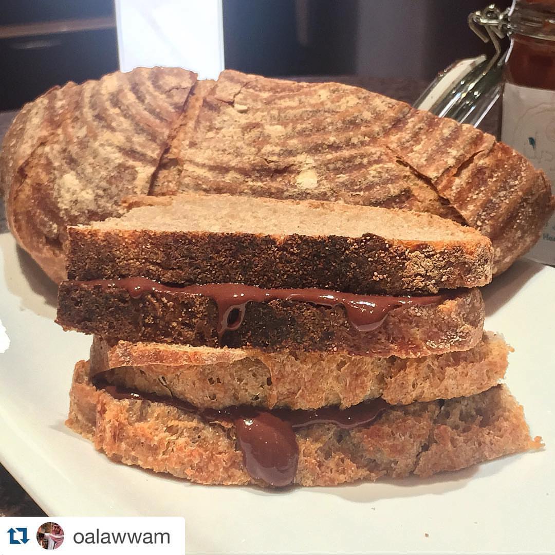 A good spread.
Here's @oalawwam kicking his day off to ease himself to face the real world with our spread & homemade sourdough bread. Yes, it's a true companion.
Whats good with bread