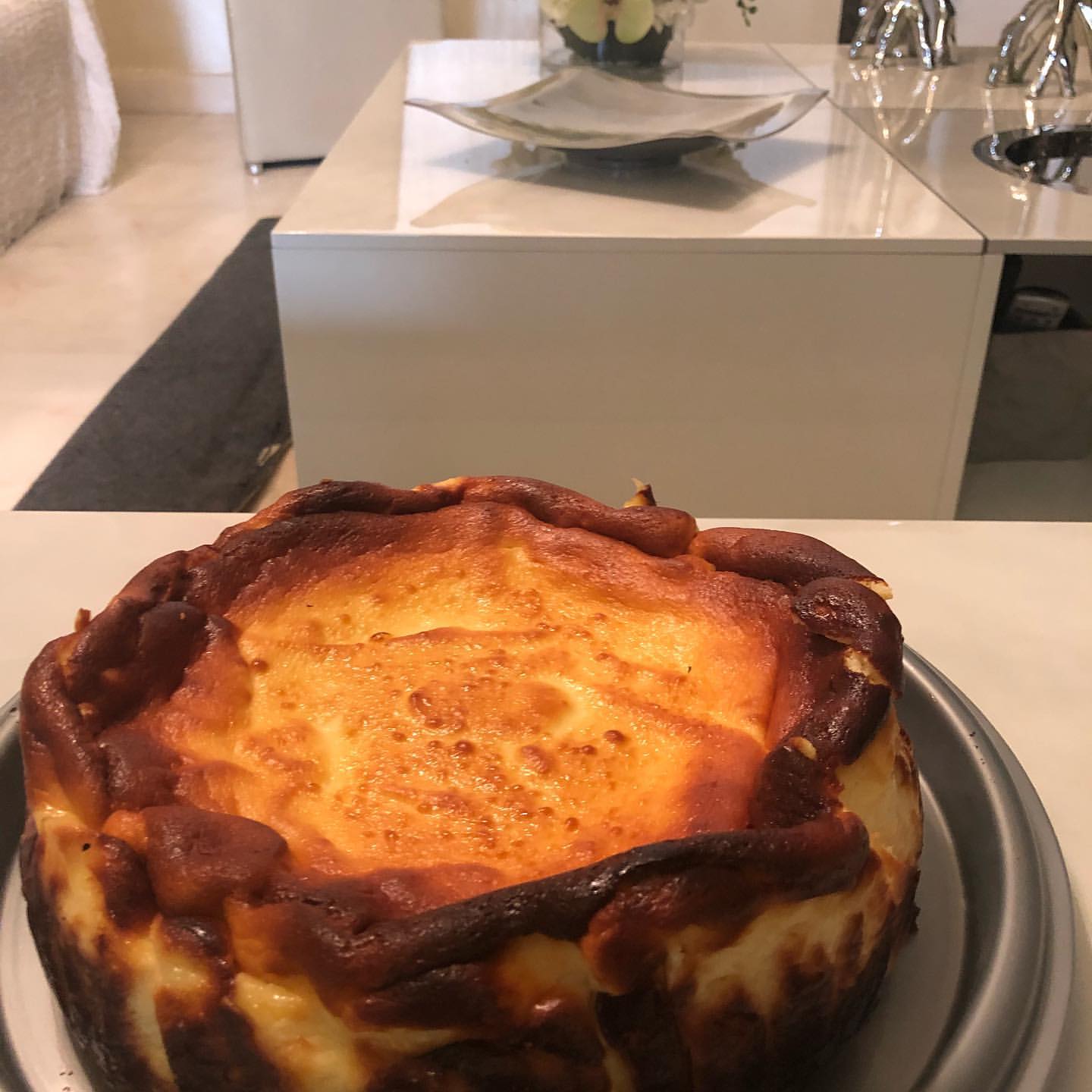 Plain San Sebastian #sansebastian#sweet#chessecake#. dessert#cake#jeddah#food#