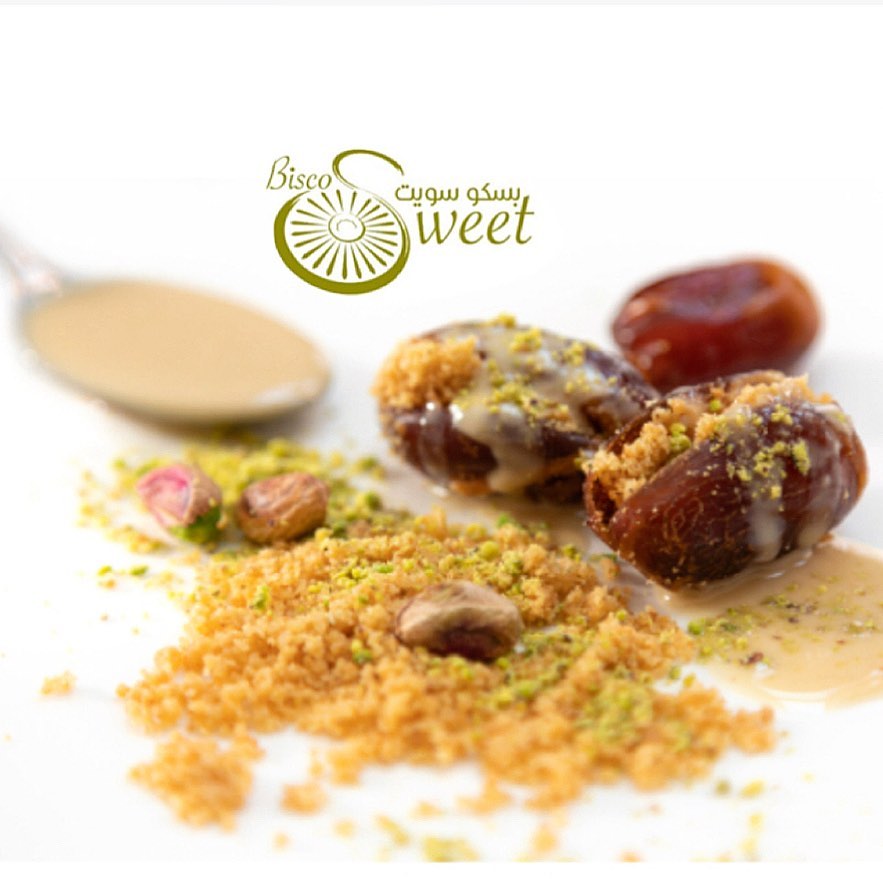 Freshly made stuffed dates. For orders call 0504142474 or visit www.biscosweet.com