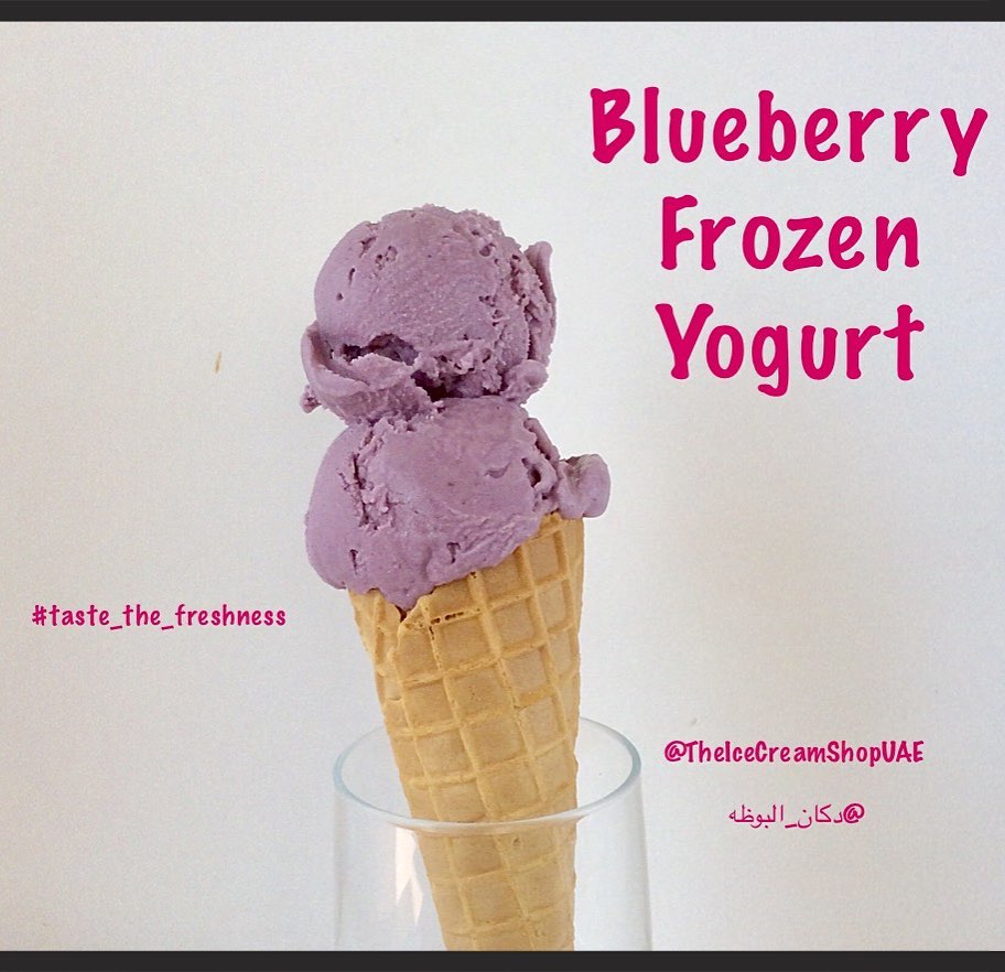 More from our frozen yogurt flavours, we use organic thick yogurt, milk, cream and about 500 g of blueberries, yes that much , every bite carry the flavour of each ingredient without the need to add artificial flavour or artificial color #yum #fresh #organic #organicicecream #dairy #organicblueberries #taste_the_freshness #order_now #we_love_icecream #noarticialcolor #noartificialflavor #booza #boozwbas #uae #dubai #mydubai