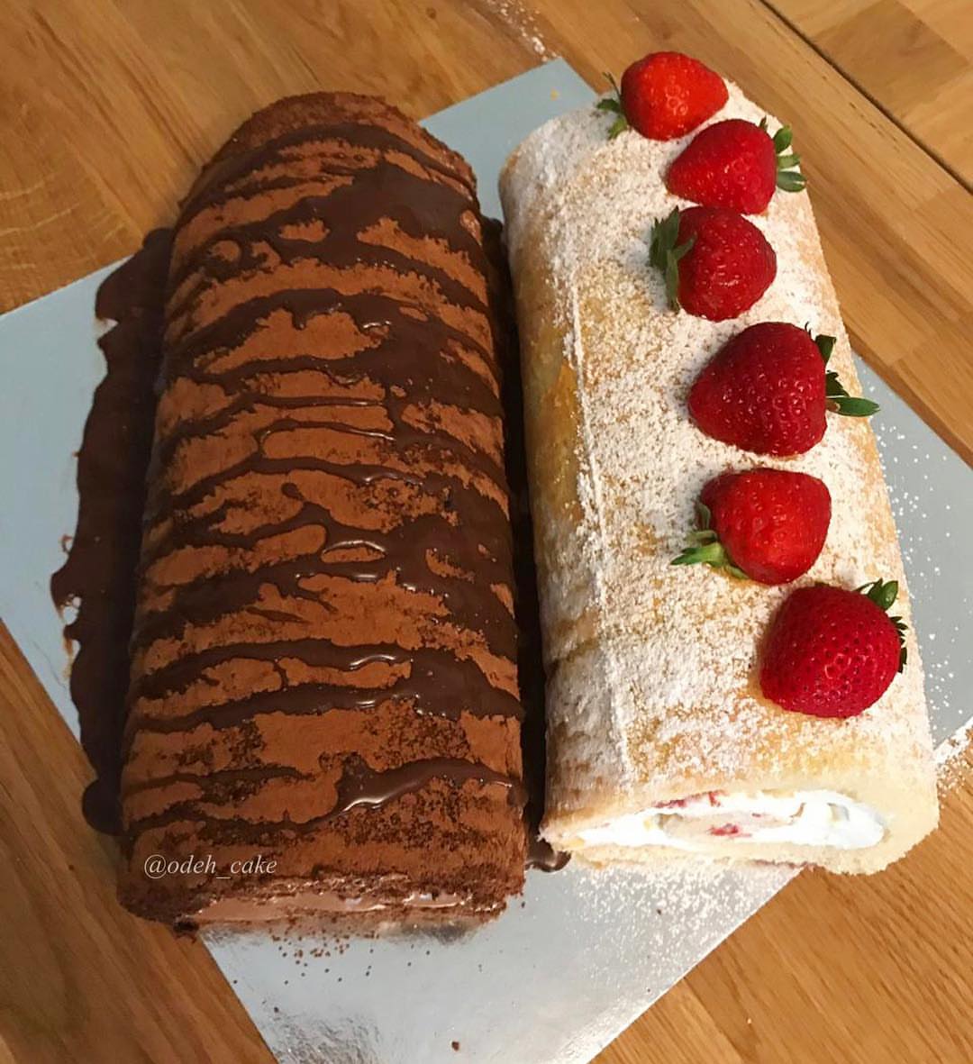 chocolate & vanilla swiss roll سويس رول #swissroll#cake#vanilla#chocolate#cream_cheese#strawberry#sponge#fluffy#yummy#sweets#cake_design#art#ideas#homemade#makingcake#cake_baker
