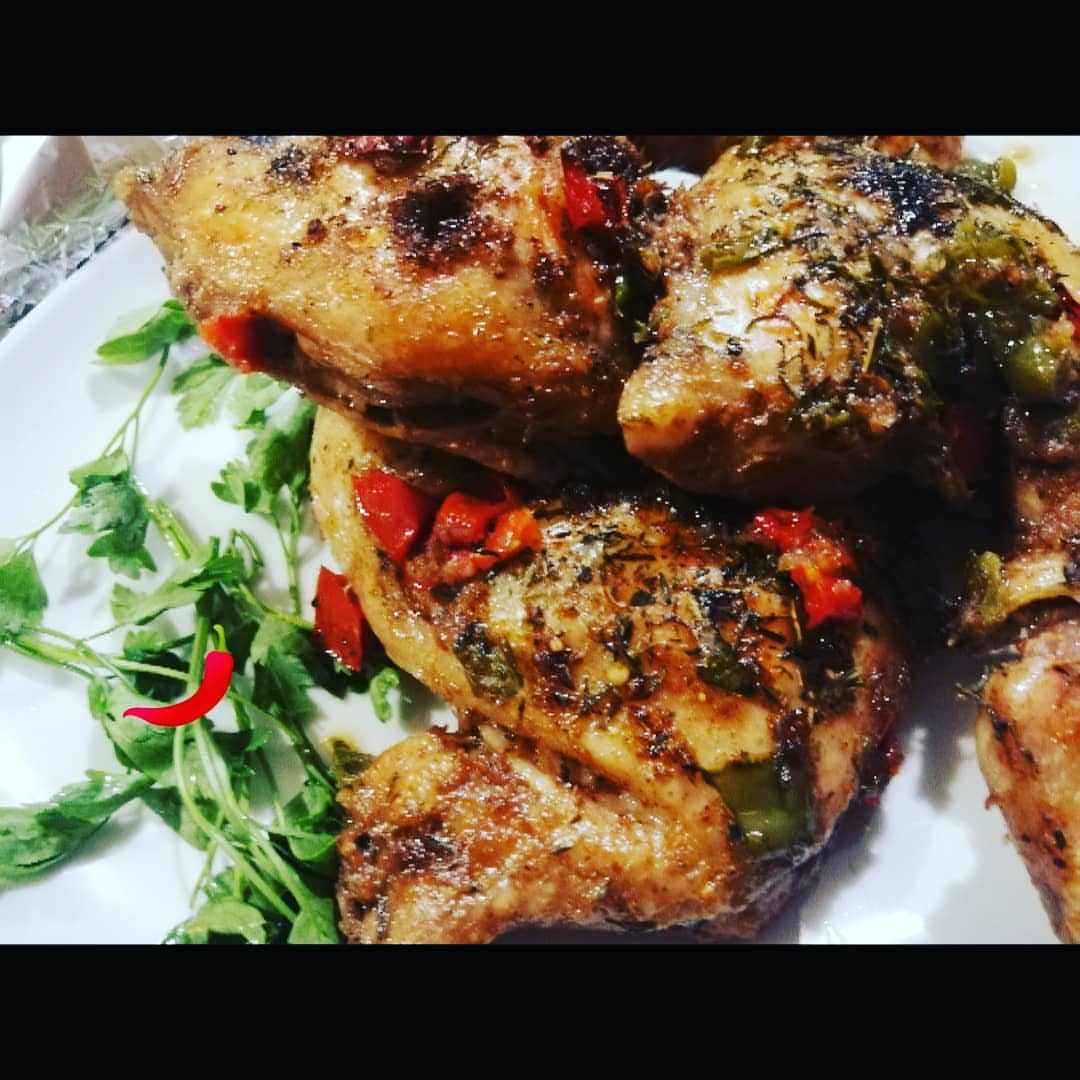 فراخ بالزعتر الفلفل الوان