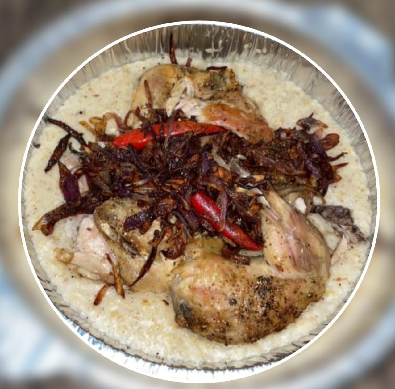قدر جريش بالدجاج المحمر حبة كامله